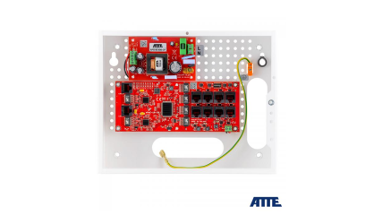 IP-8-20-E Zestaw do 8 kamer IP, w obudowie wewnętrznej ABOX-E, zasilacz 96W, switch PoE 10 portowy (8xPoE 10/100Mbps + 2xGigabit Uplink), bezpieczniki elektroniczne, typu IP-8-20-E