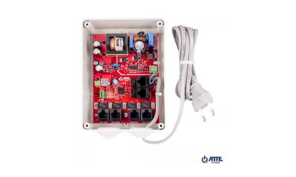 IPB-5-10A-S4 Zestaw do 5 kamer IP, w obudowie zewnętrznej ABOX-S4, switch PoE 6 portowy 10/100Mbps (5xPoE + 1xUplink), zasilanie PoE po 4 parach, zintegrowany zasilacz 55V 90W