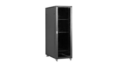  Linkbasic szafa stojąca rack 19'' 42U 800x1000mm czarna (drzwi przednie szklane)